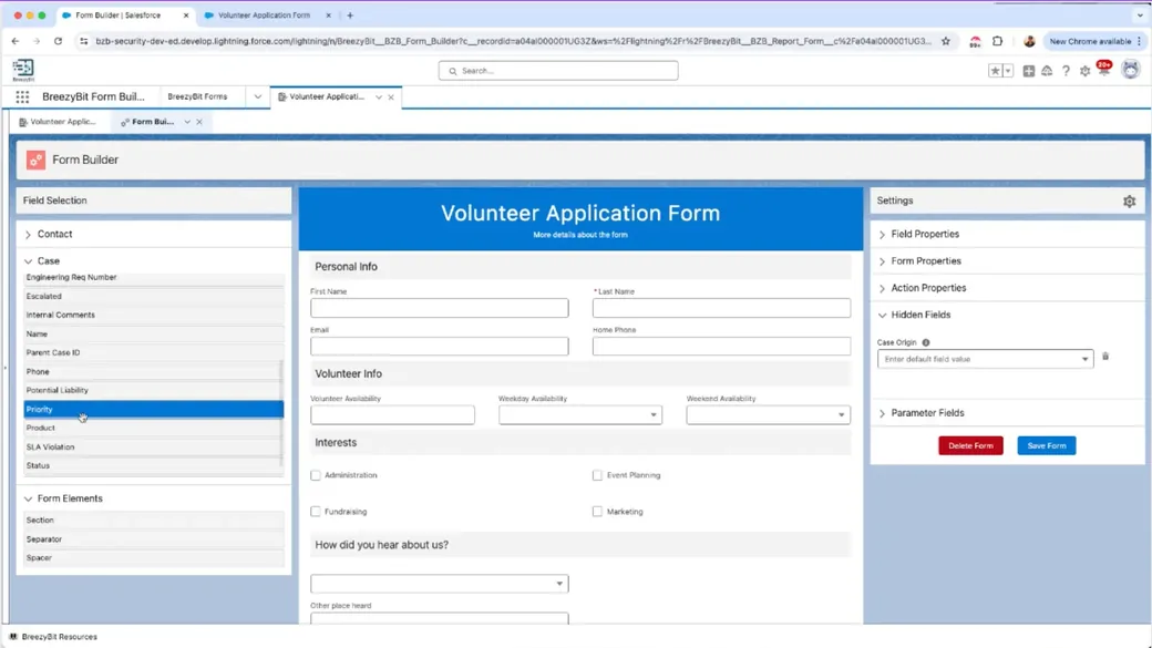 Salesforce form builder guide