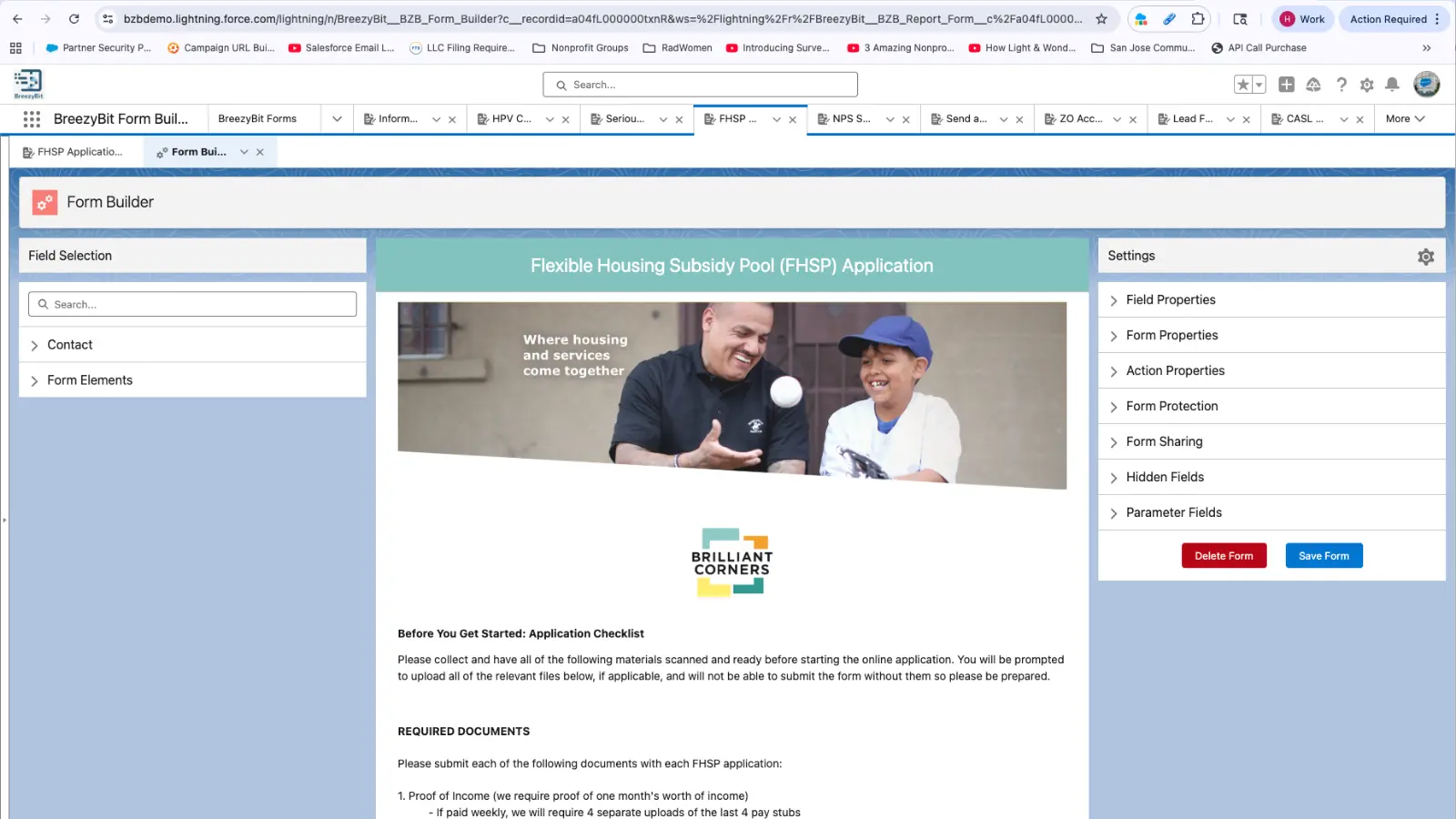 Form Builder canvas preview